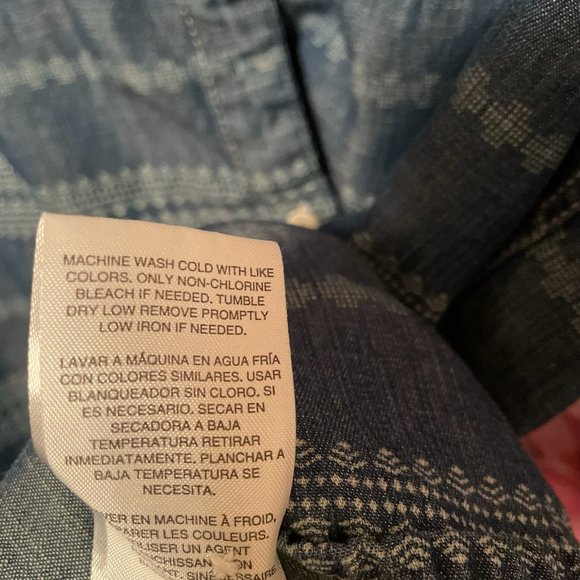 Thread & Supply Patterned Denim Button Up Sz S - Picture 5 of 5
